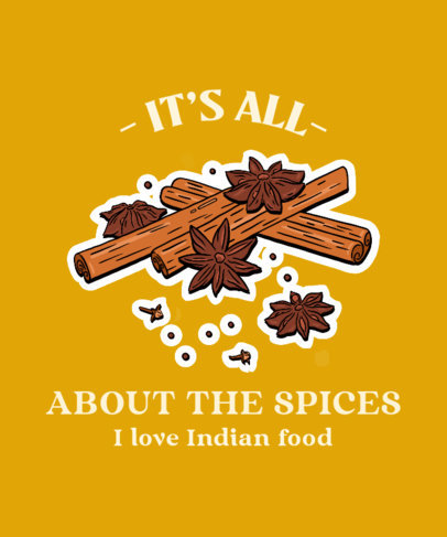 T-Shirt Design Maker Featuring an Indian Food Quote