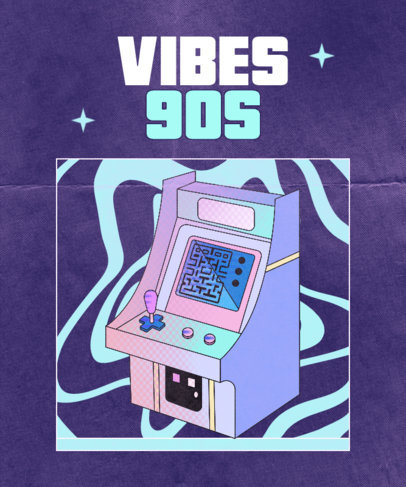 Retro T-Shirt Design Creator with a 90's Arcade Machine