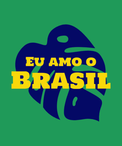 T-Shirt Design Generator with an I Love Brazil Quote