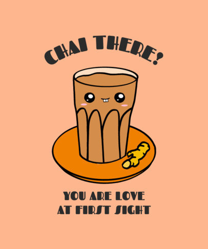 T-Shirt Design Maker With a Kawaii Chai Tea Graphic