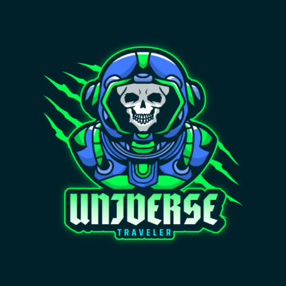 Astronaut-Themed Logo Maker for Gamers With a Skull Graphic