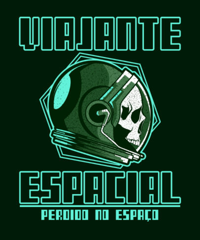 T-Shirt Design Generator with a Skull in a Cosmonaut Helmet