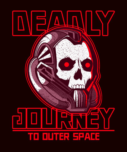 T-Shirt Design Creator with an Evil Skull Wearing an Astronaut Suit