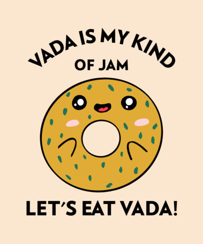 Indian Food-Themed T-Shirt Design Maker With a Kawaii Style