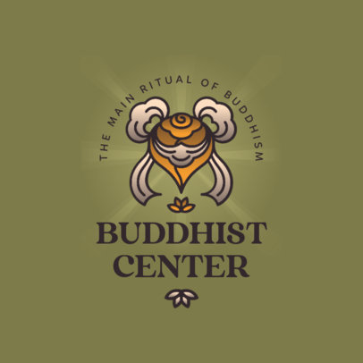 Logo Maker for a Buddhist Temple with Minimalistic Graphics