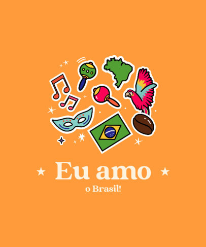 T-Shirt Design Template with a Festive Brazilian Theme