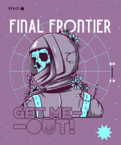 T-Shirt Design Generator Featuring an Astronaut Skull with a Space Background