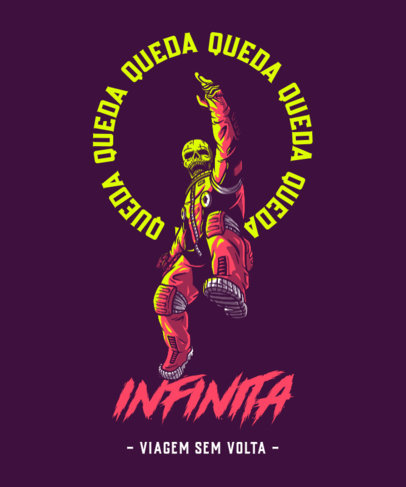 T-Shirt Design Maker Featuring a Horror-Inspired Astronaut Illustration