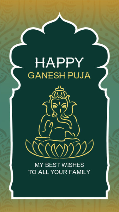 Instagram Story Template Featuring Ganesh Chaturthi-Themed Graphics and Quotes 3950b