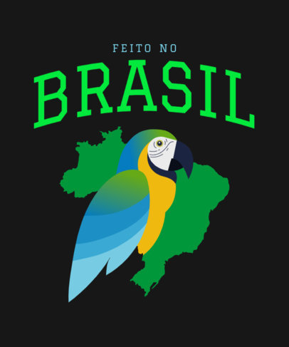 T-Shirt Design Creator for Proud Brazilians Featuring a Macaw Graphic 3952c
