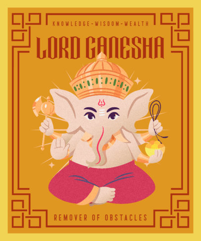 Ganesh Chaturthi-Themed T-Shirt Design Maker With an Illustration 3948b
