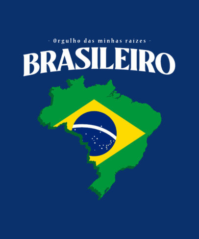 Patriotic T-Shirt Design Generator Featuring a Brazilian Flag Graphic