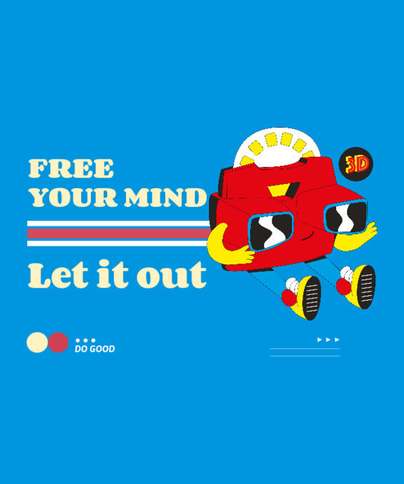 Placeit - Illustrated T-Shirt Design Maker Featuring a Retro Slide Viewer