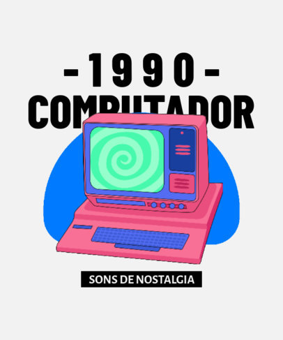 T-Shirt Design Maker Featuring a 90's Computer 