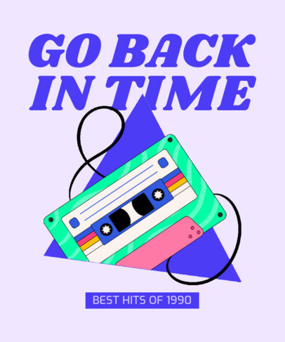 Illustrated T-Shirt Design Maker with a Music Cassette Graphic