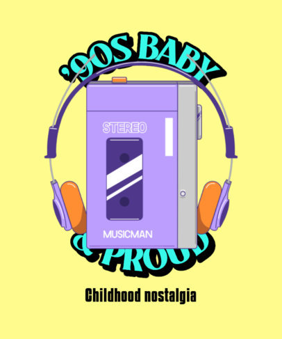 Illustrated T-Shirt Design Maker Featuring 90s Gadgets 