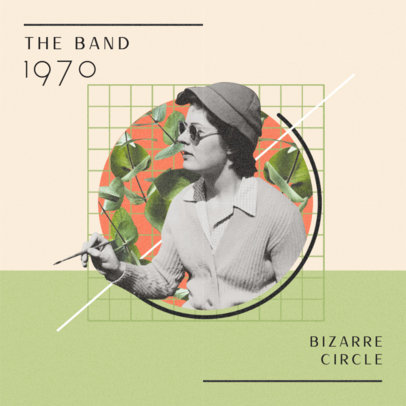 Album Cover Maker for an Indie Music Band Featuring Vintage Photo Clippings 4587 