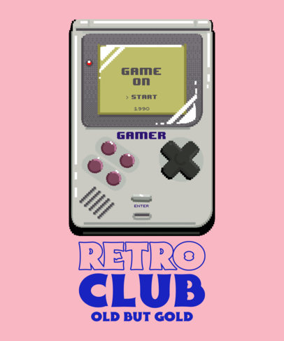 T-Shirt Design Maker Featuring Illustrated Retro Gaming Gadgets