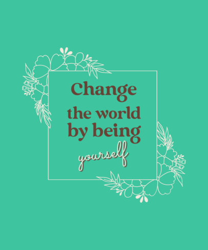 T-Shirt Design Template Featuring a Quote in a Minimal Frame