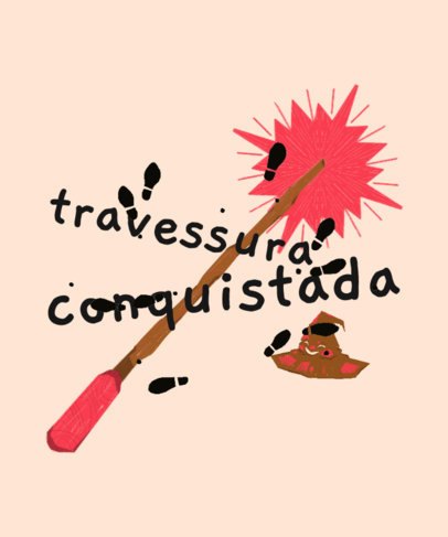 T-Shirt Design Template with Harry Potter-Inspired Witchcraft Graphics