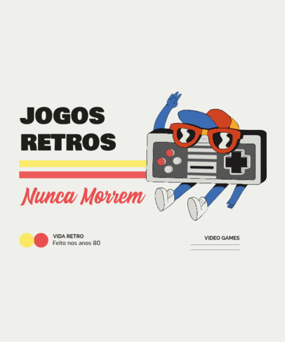 Illustrated T-Shirt Design Maker Featuring a Retro Video Game Controller 3939h