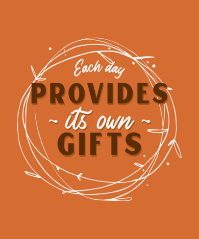 Quote T-Shirt Design Template Featuring Modern Fonts and a Wreath Clipart 4304b-el1