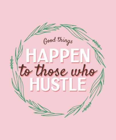 Quote T-Shirt Design Template Featuring a Wreath Clipart 4304f-el1