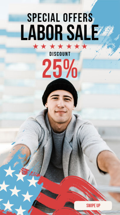 Instagram Story Template for an Apparel Shop's Labor Day Discount 4320a-el1