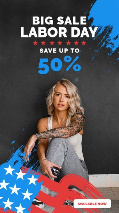 Instagram Story Creator Featuring a Labor Day Promo for a Boutique 4320f-el1