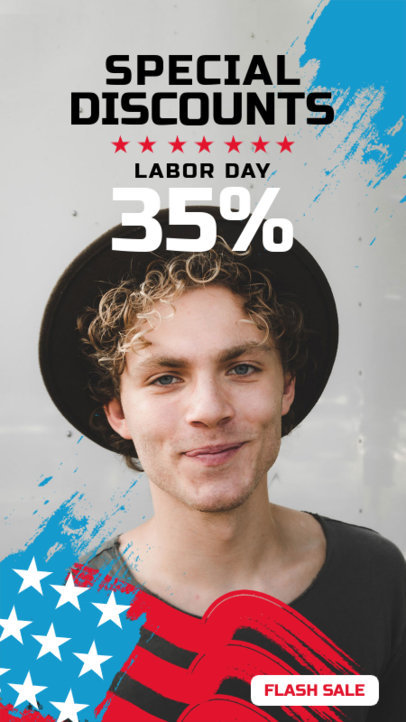 Instagram Story Template for a Labor Day Discount Ad 4320d-el1
