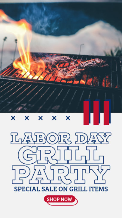 Instagram Story Maker for a Grill Store's Labor Day Sale 4322a-el1