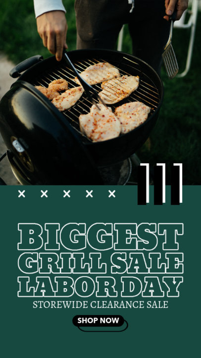 Instagram Story Generator with a Labor Day Discount for Grill Products 4322d-el1