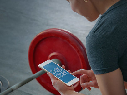 iPhone Mockup of an iPhone 6 with a Woman Working Out