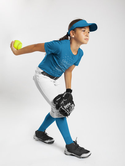 Custom Softball Jerseys - Girl About to Throw the Ball a16809