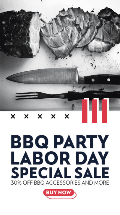 Instagram Story Creator for a Barbecue Products Store's Labor Day Offer 4322e-el1