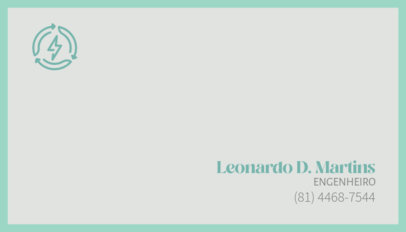 Business Card Design Template for an Engineer Featuring a Simple Layout 