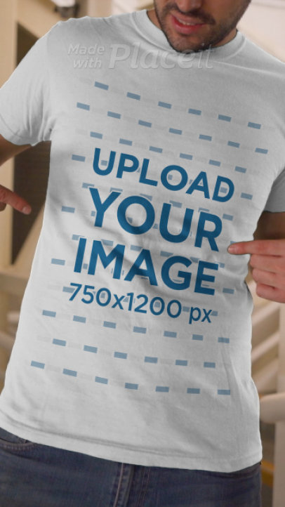 T-Shirt Video Featuring a Man Showcasing His T-Shirt in an Urban Environment
