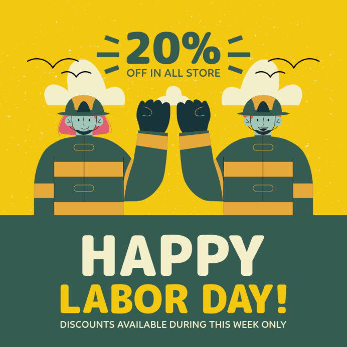 Instagram Post Template to Announce a Big Sale During Labor Day