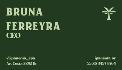 Business Card Generator for the CEO of a Beach Spa