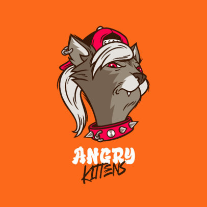 Clothing Brand Logo Maker Featuring an Angry Cat Graphic
