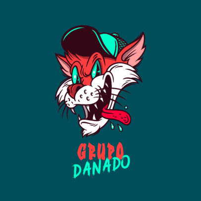 Clothing Logo Maker Featuring a Cat Cartoon