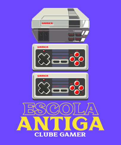 Retro T-Shirt Design Creator with Old-School Gaming Devices