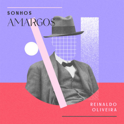 Mixtape Cover Maker for Indie Musicians Featuring Abstract Shapes and Vintage Pictures 4587e