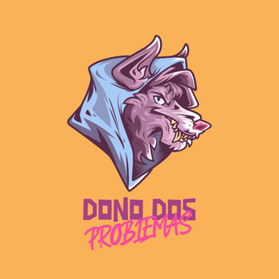 Logo Maker With a Dog Illustration for Clothing Brands