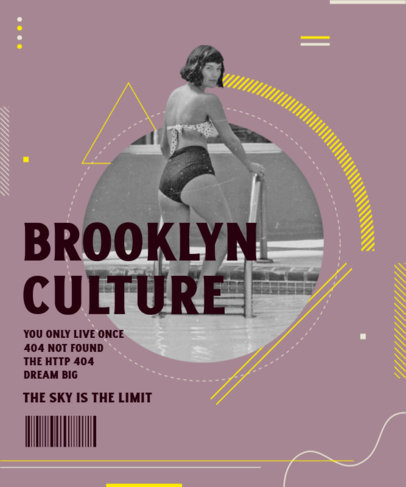 T-Shirt Design Template Featuring a Vintage Picture of a Woman and Abstract Graphics 