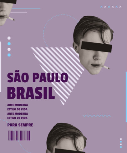 T-Shirt Design Maker Featuring a Vintage Collage Aesthetic and Abstract Shapes 