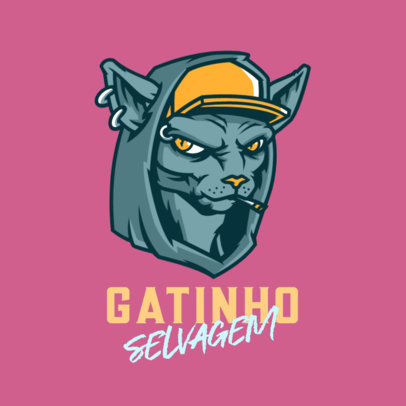 Clothing Brand Logo Maker With a Thug Cat Clipart