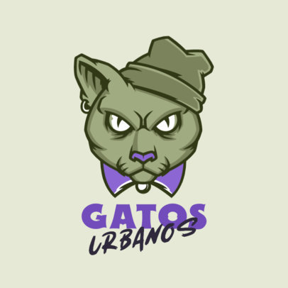 Streetwear Brand Logo Creator Featuring an Angry Cat Illustration