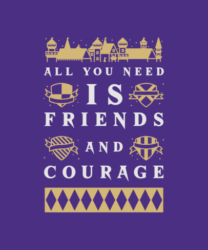 Harry Potter-Inspired T-Shirt Design Creator with a Quote About Friendship