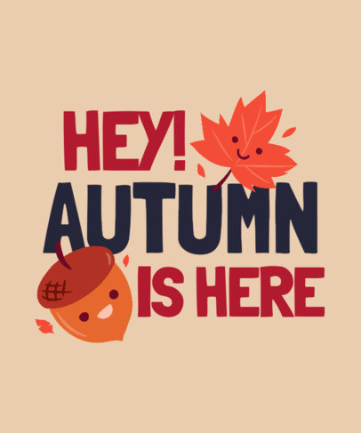 T-Shirt Design Template with Adorable Autumn-Themed Graphics
